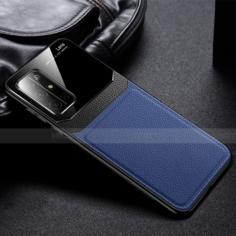 Coque Silicone Gel Motif Cuir Housse Etui S01 pour Huawei Honor 30S Bleu Plus