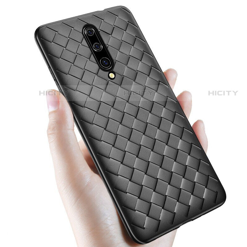 Coque Silicone Gel Motif Cuir Housse Etui S01 pour OnePlus 7 Pro Plus