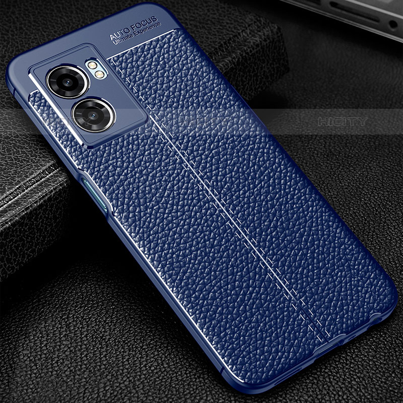 Coque Silicone Gel Motif Cuir Housse Etui S01 pour OnePlus Nord N300 5G Bleu Plus