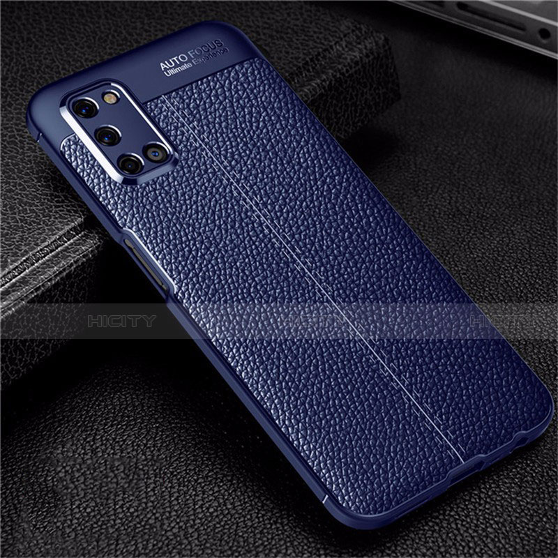 Coque Silicone Gel Motif Cuir Housse Etui S01 pour Oppo A52 Plus