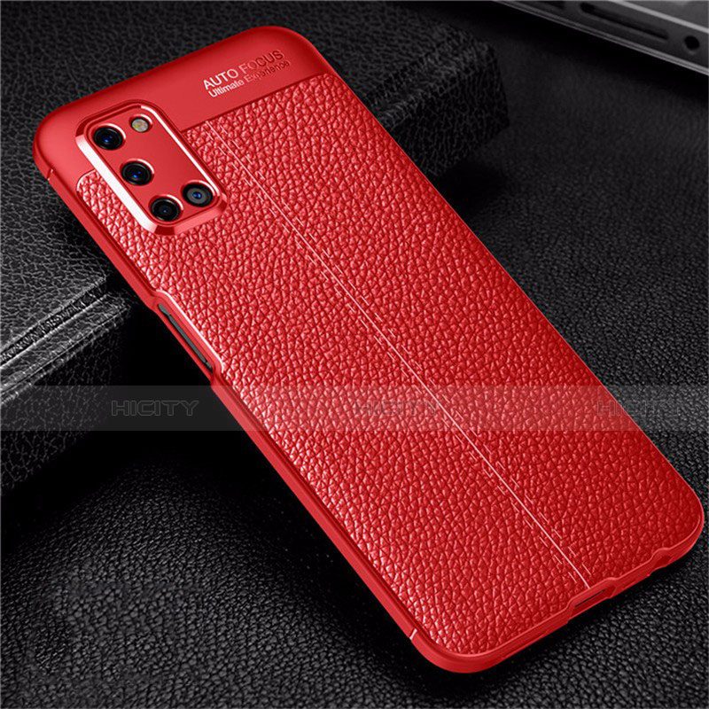 Coque Silicone Gel Motif Cuir Housse Etui S01 pour Oppo A92 Plus