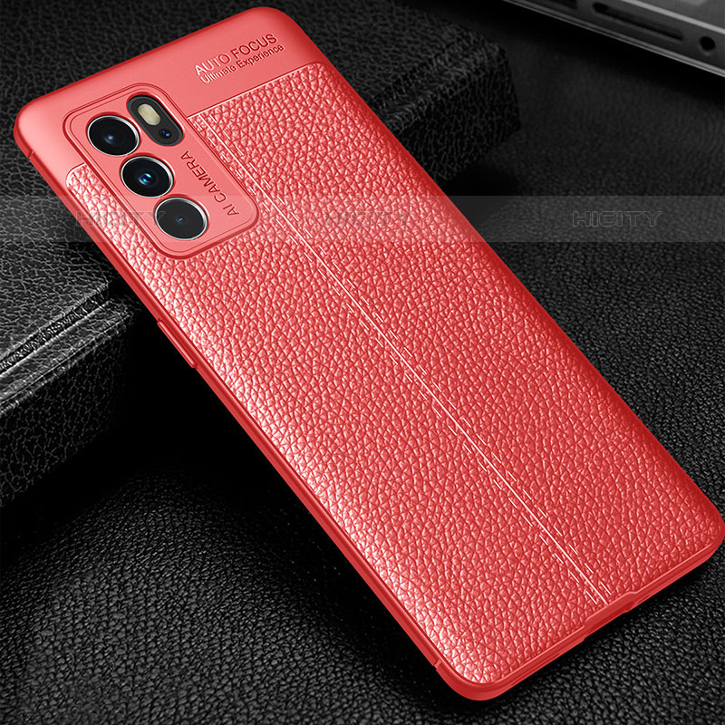 Coque Silicone Gel Motif Cuir Housse Etui S01 pour Oppo Reno6 Pro 5G India Plus