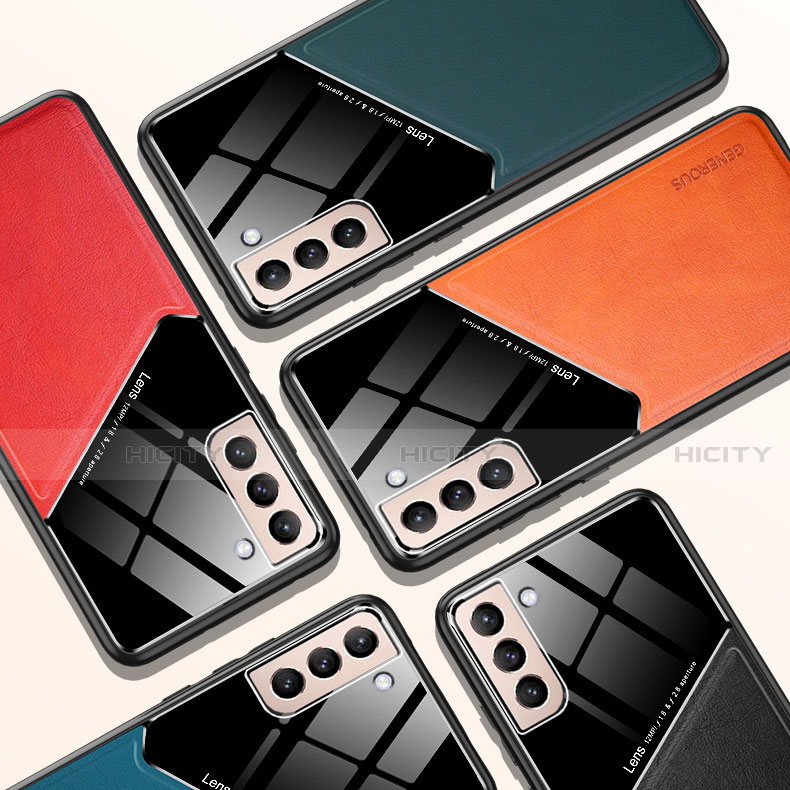 Coque Silicone Gel Motif Cuir Housse Etui S01 pour Samsung Galaxy S21 5G Plus