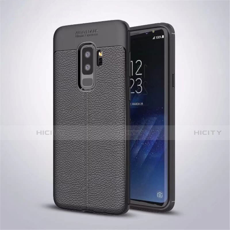 Coque Silicone Gel Motif Cuir Housse Etui S01 pour Samsung Galaxy S9 Plus Plus