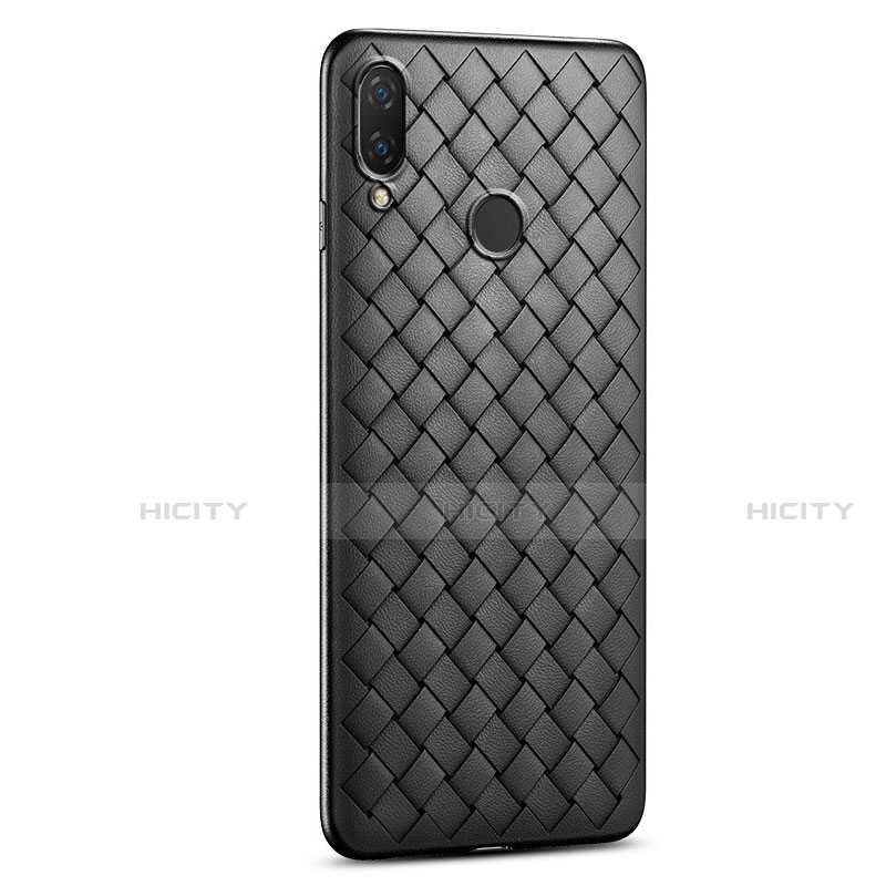 Coque Silicone Gel Motif Cuir Housse Etui S01 pour Xiaomi Redmi Note 7 Noir Plus