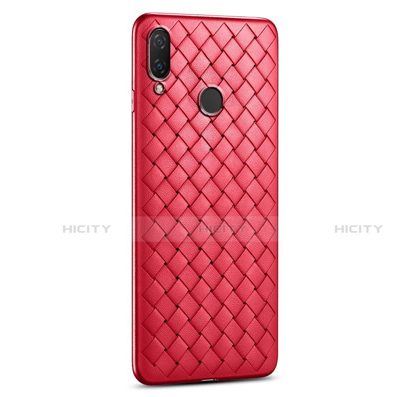 Coque Silicone Gel Motif Cuir Housse Etui S01 pour Xiaomi Redmi Note 7 Rouge Plus