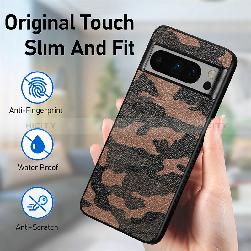 Coque Silicone Gel Motif Cuir Housse Etui S01D pour Google Pixel 8 Pro 5G Plus