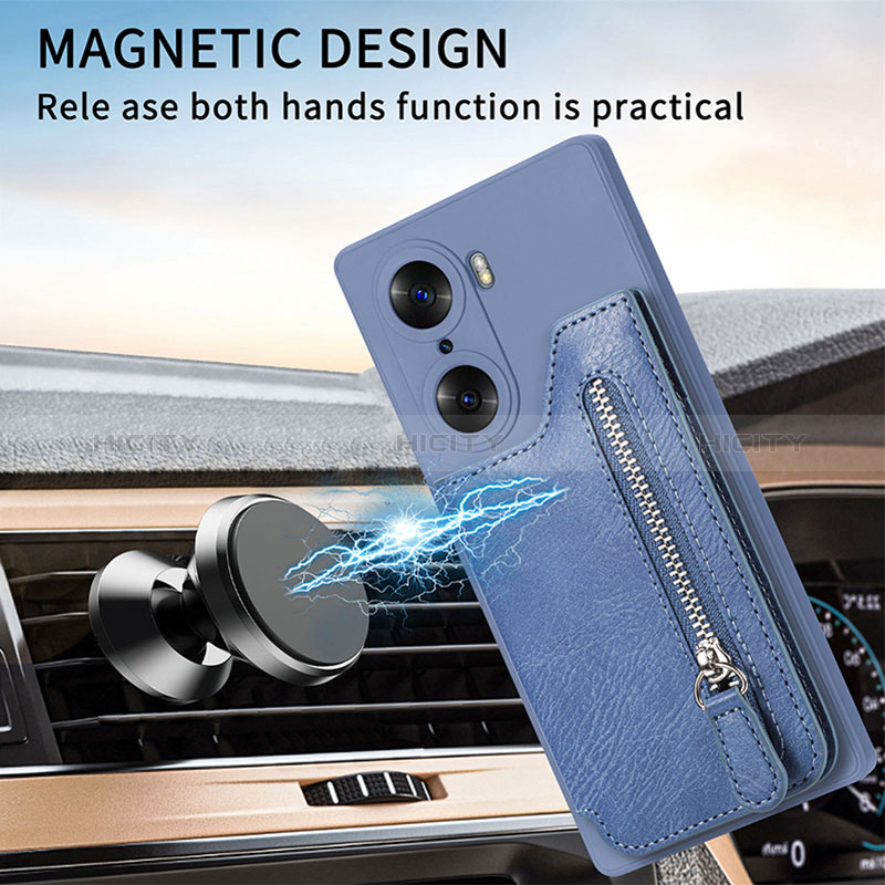 Coque Silicone Gel Motif Cuir Housse Etui S01D pour Huawei Honor 60 Pro 5G Plus