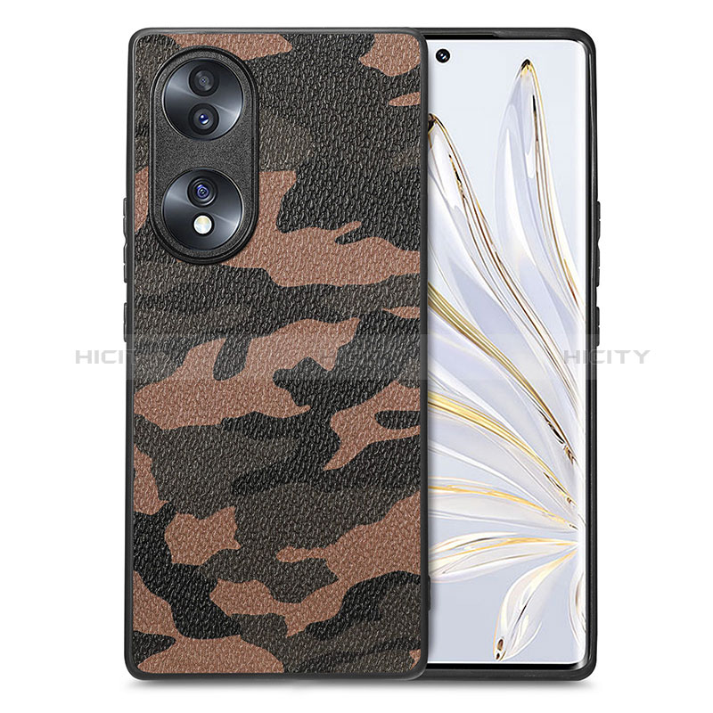 Coque Silicone Gel Motif Cuir Housse Etui S01D pour Huawei Honor 70 5G Plus