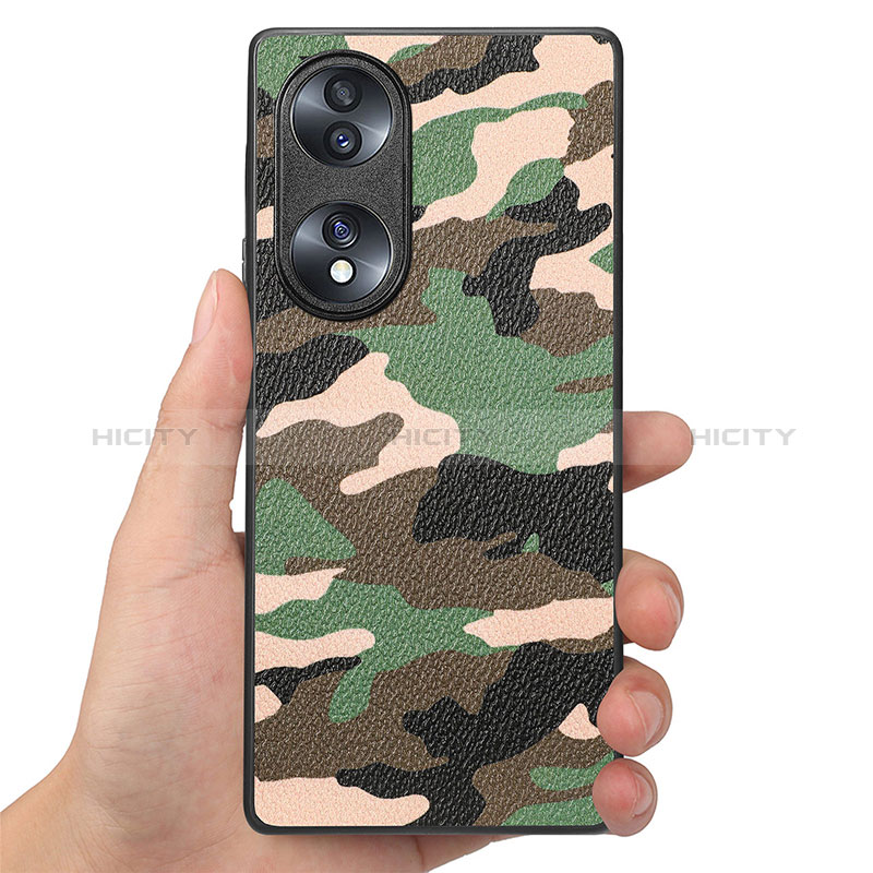 Coque Silicone Gel Motif Cuir Housse Etui S01D pour Huawei Honor 70 5G Plus