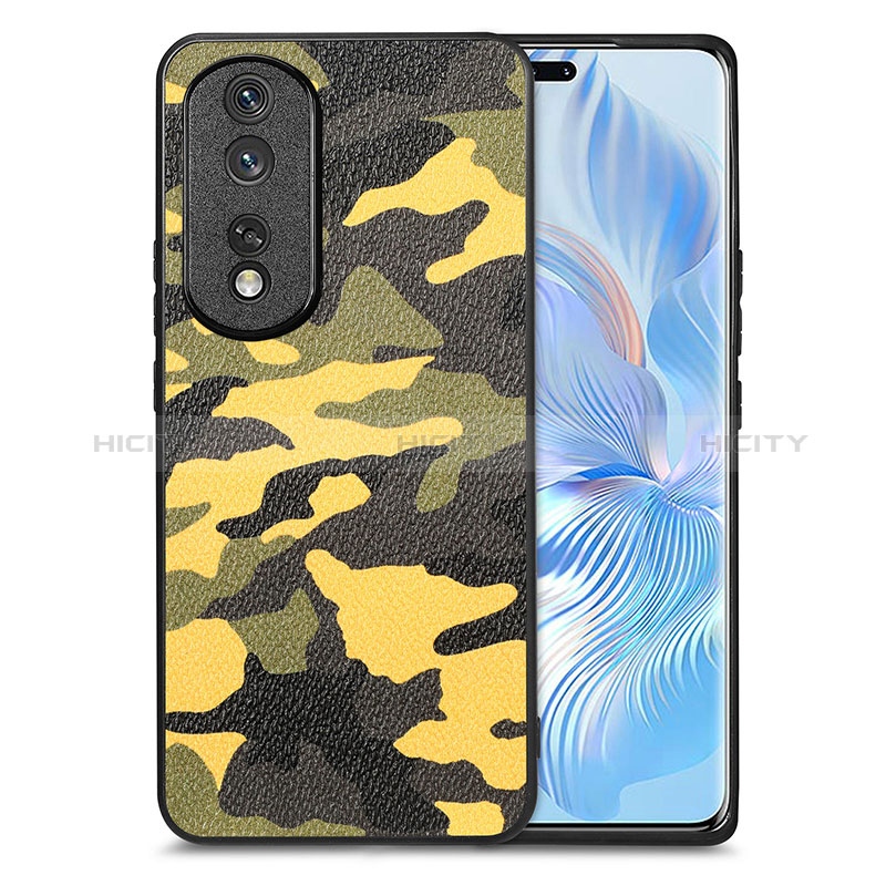 Coque Silicone Gel Motif Cuir Housse Etui S01D pour Huawei Honor 80 Pro 5G Plus