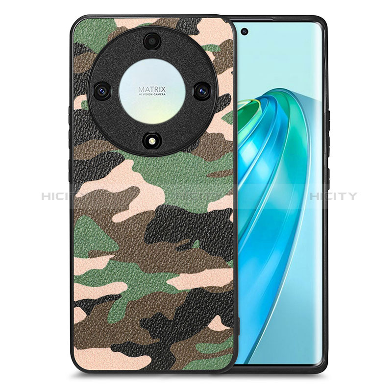 Coque Silicone Gel Motif Cuir Housse Etui S01D pour Huawei Honor Magic5 Lite 5G Vert Plus