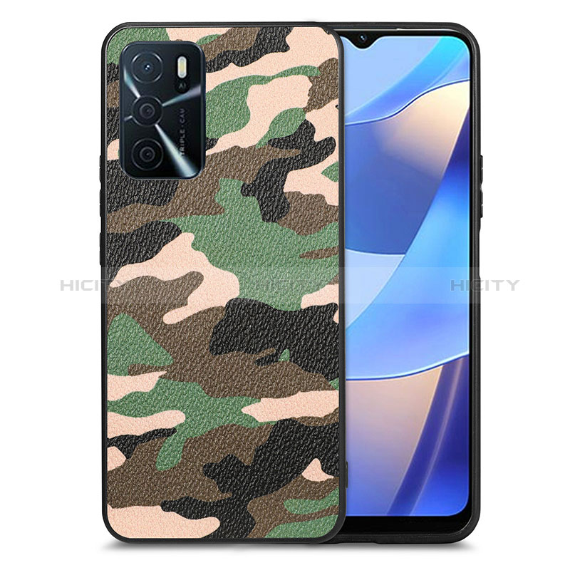 Coque Silicone Gel Motif Cuir Housse Etui S01D pour Oppo A16 Plus