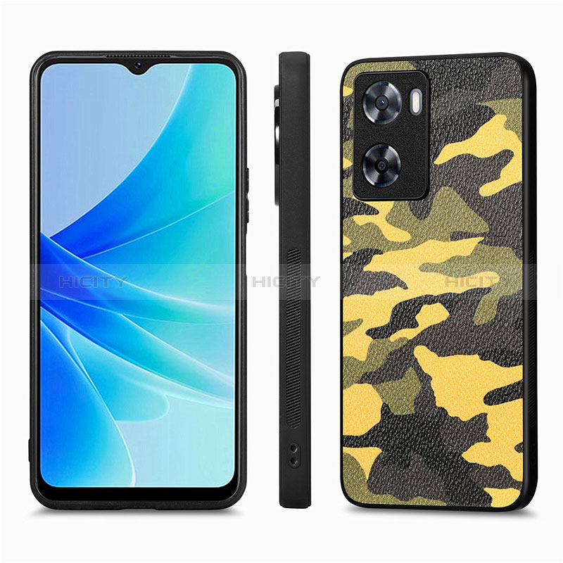 Coque Silicone Gel Motif Cuir Housse Etui S01D pour Oppo A77 4G Plus