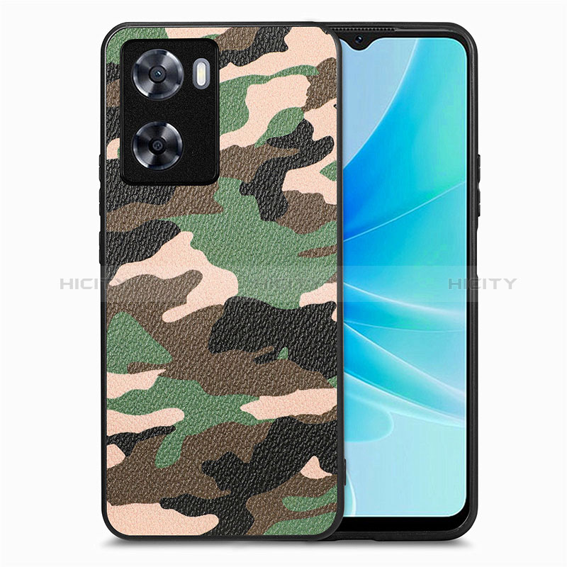 Coque Silicone Gel Motif Cuir Housse Etui S01D pour Oppo A77s Plus