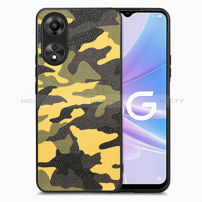 Coque Silicone Gel Motif Cuir Housse Etui S01D pour Oppo A78 5G Plus