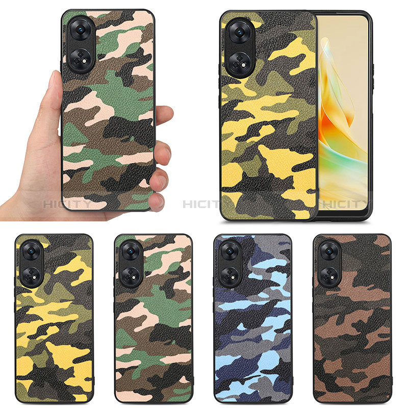 Coque Silicone Gel Motif Cuir Housse Etui S01D pour Oppo Reno8 T 4G Plus