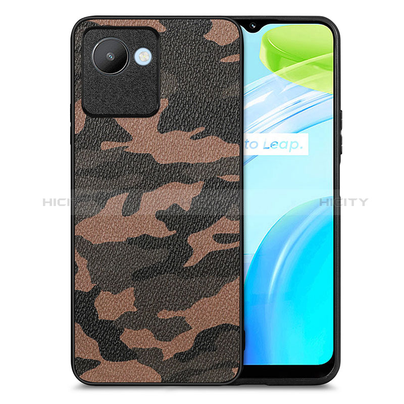 Coque Silicone Gel Motif Cuir Housse Etui S01D pour Realme C30 Plus