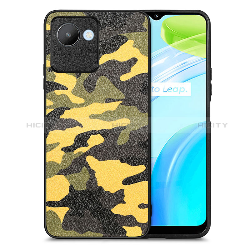 Coque Silicone Gel Motif Cuir Housse Etui S01D pour Realme C30 Plus