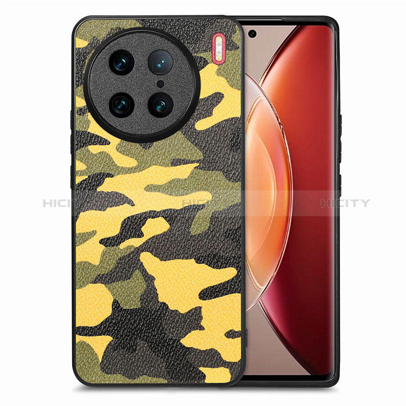 Coque Silicone Gel Motif Cuir Housse Etui S01D pour Vivo X90 Pro 5G Plus