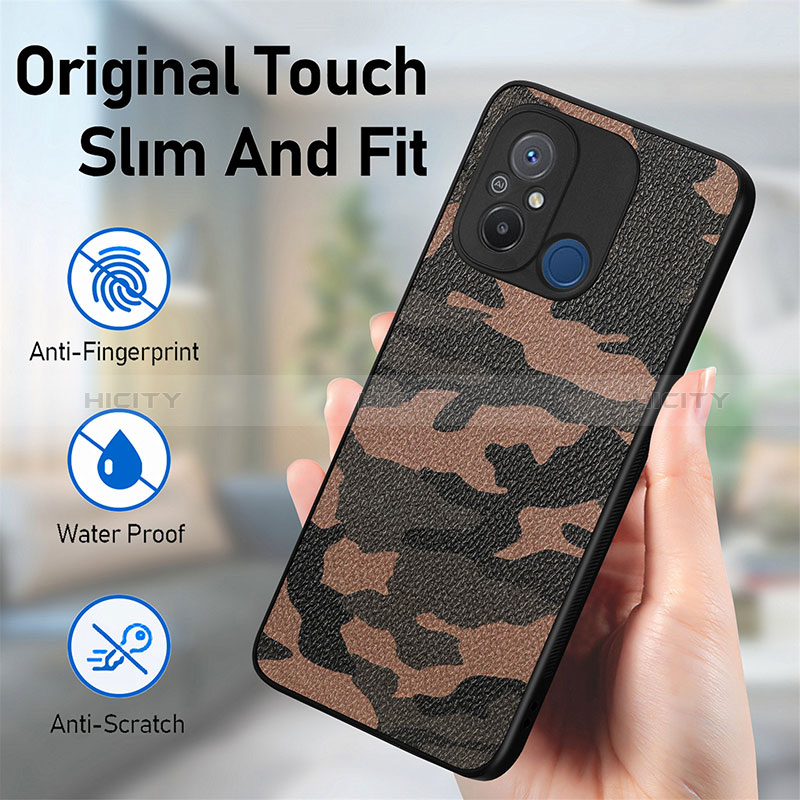 Coque Silicone Gel Motif Cuir Housse Etui S01D pour Xiaomi Poco C55 Plus