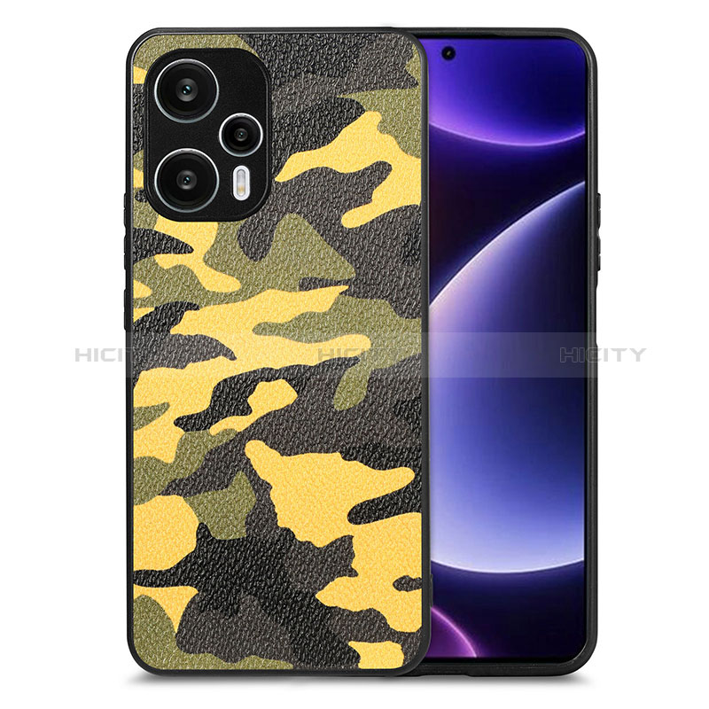 Coque Silicone Gel Motif Cuir Housse Etui S01D pour Xiaomi Poco F5 5G Plus