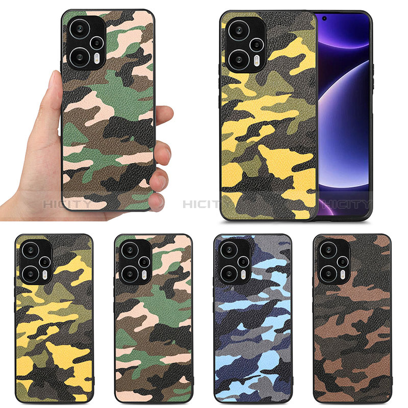 Coque Silicone Gel Motif Cuir Housse Etui S01D pour Xiaomi Poco F5 5G Plus