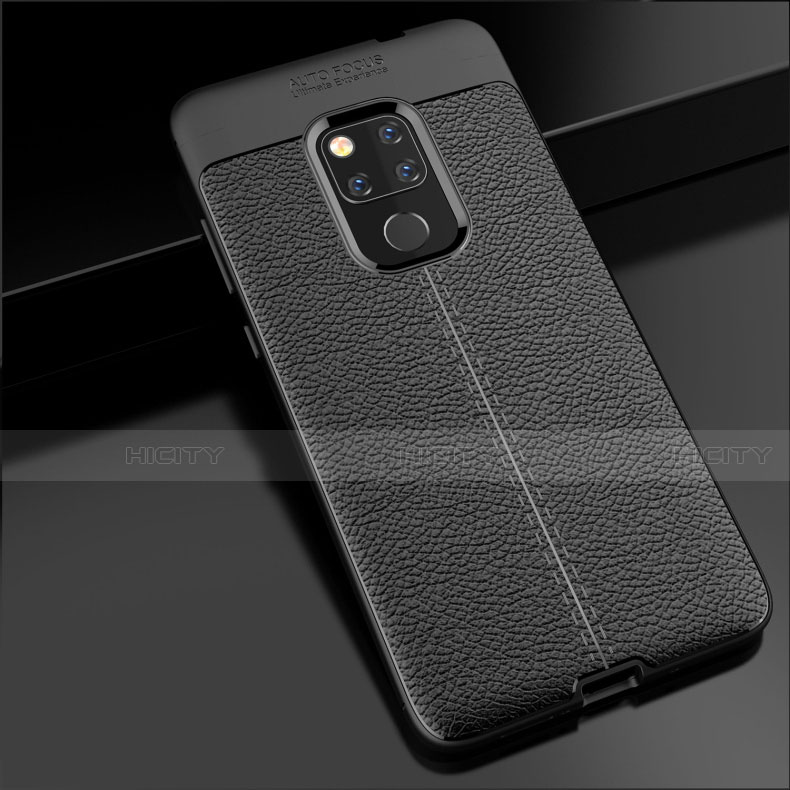 Coque Silicone Gel Motif Cuir Housse Etui S02 pour Huawei Mate 20 Plus