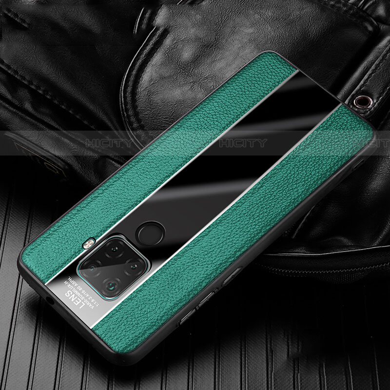 Coque Silicone Gel Motif Cuir Housse Etui S02 pour Huawei Mate 30 Lite Vert Plus