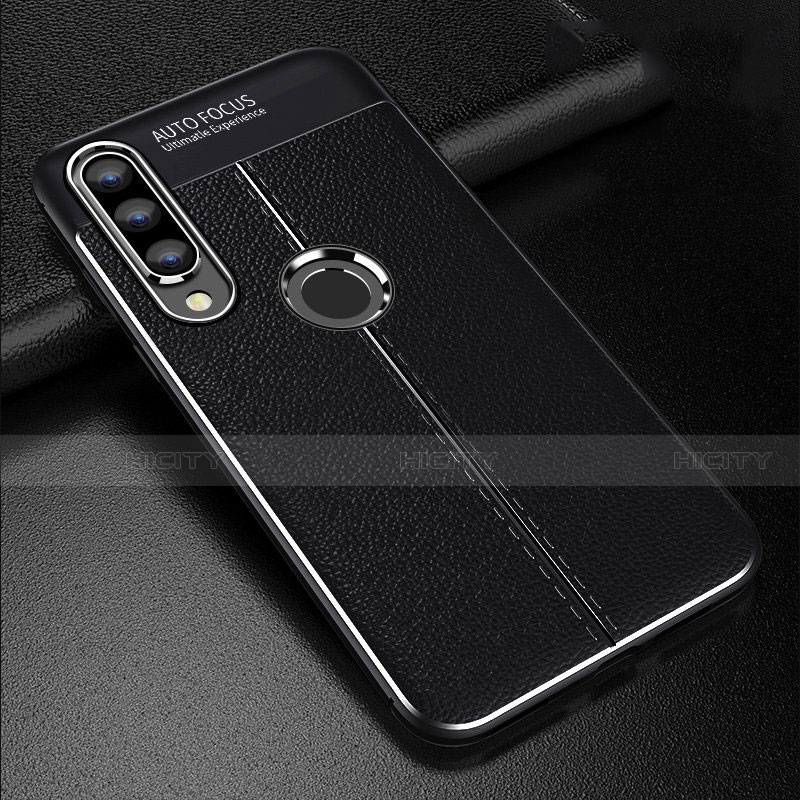 Coque Silicone Gel Motif Cuir Housse Etui S02 pour Huawei Nova 4e Noir Plus