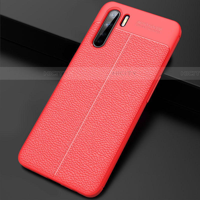 Coque Silicone Gel Motif Cuir Housse Etui S02 pour Oppo A91 Plus