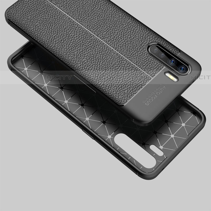 Coque Silicone Gel Motif Cuir Housse Etui S02 pour Oppo A91 Plus