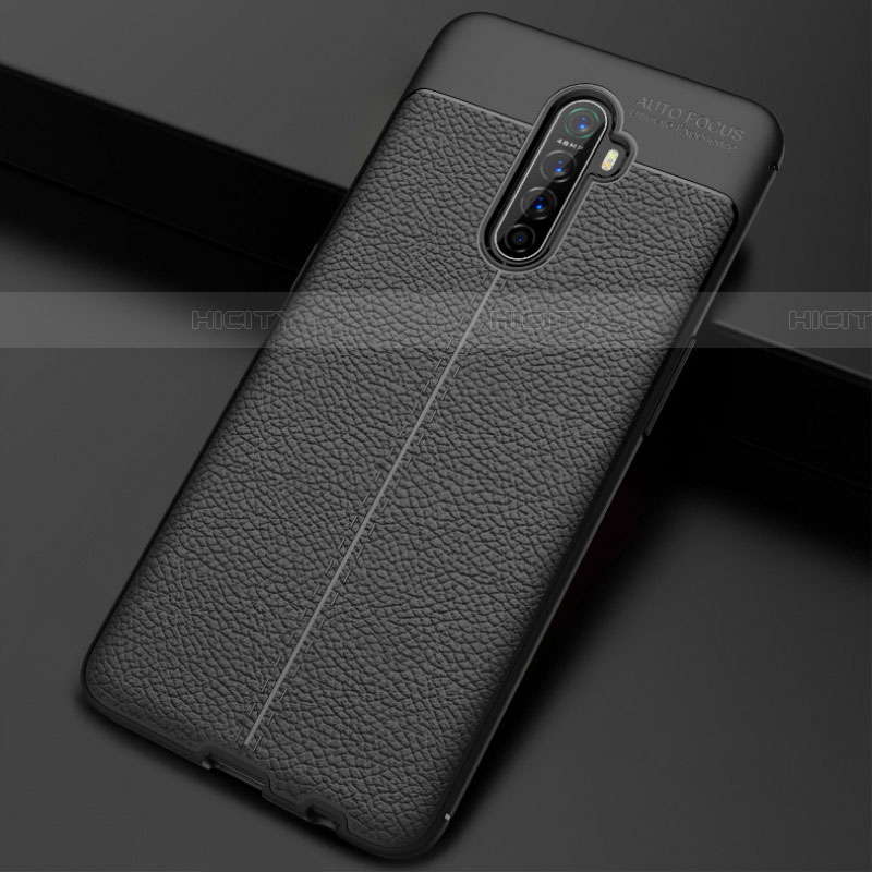 Coque Silicone Gel Motif Cuir Housse Etui S02 pour Realme X2 Pro Noir Plus