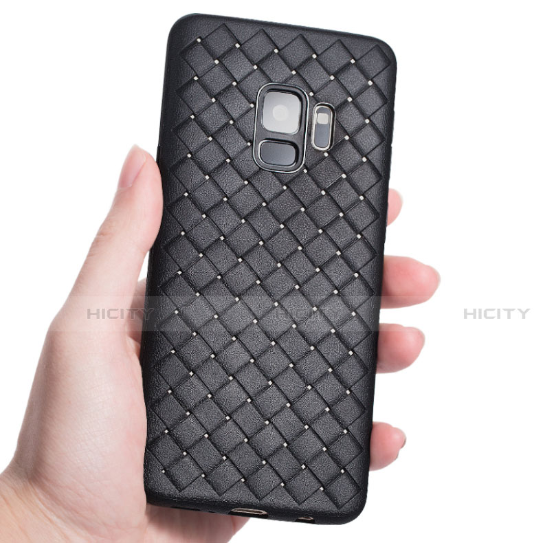 Coque Silicone Gel Motif Cuir Housse Etui S02 pour Samsung Galaxy S9 Plus