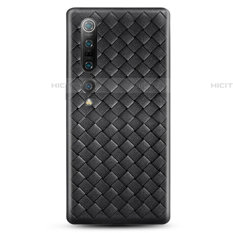 Coque Silicone Gel Motif Cuir Housse Etui S02 pour Xiaomi Mi 10 Pro Noir Plus