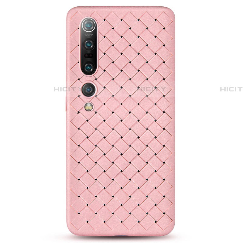 Coque Silicone Gel Motif Cuir Housse Etui S02 pour Xiaomi Mi 10 Pro Rose Plus