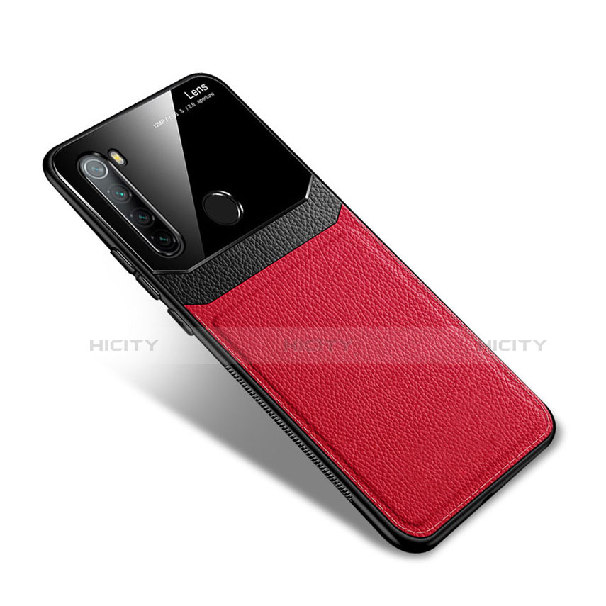 Coque Silicone Gel Motif Cuir Housse Etui S02 pour Xiaomi Redmi Note 8 (2021) Rouge Plus