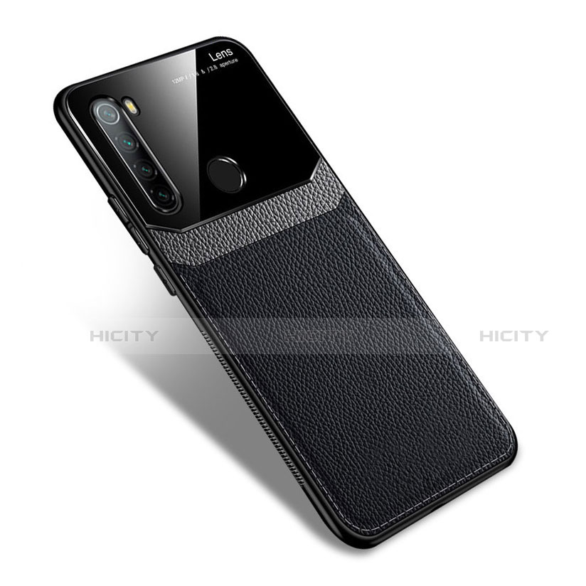 Coque Silicone Gel Motif Cuir Housse Etui S02 pour Xiaomi Redmi Note 8 Noir Plus