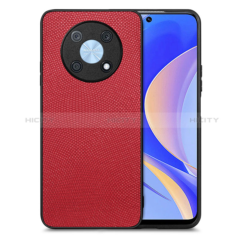 Coque Silicone Gel Motif Cuir Housse Etui S02D pour Huawei Nova Y90 Rouge Plus