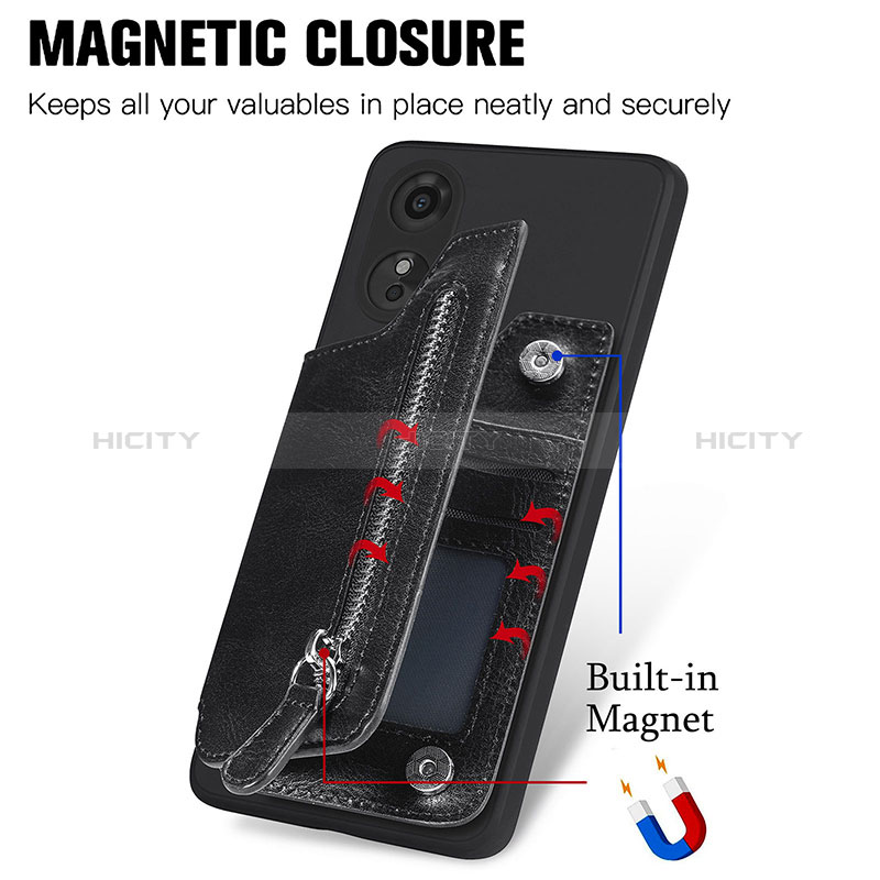 Coque Silicone Gel Motif Cuir Housse Etui S02D pour Oppo A17 Plus