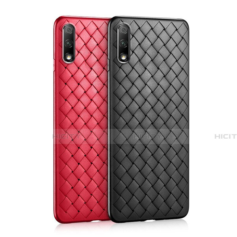 Coque Silicone Gel Motif Cuir Housse Etui S03 pour Huawei Y9 Prime (2019) Plus