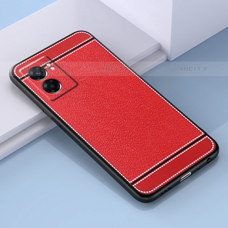 Coque Silicone Gel Motif Cuir Housse Etui S03 pour OnePlus Nord N300 5G Rouge Plus