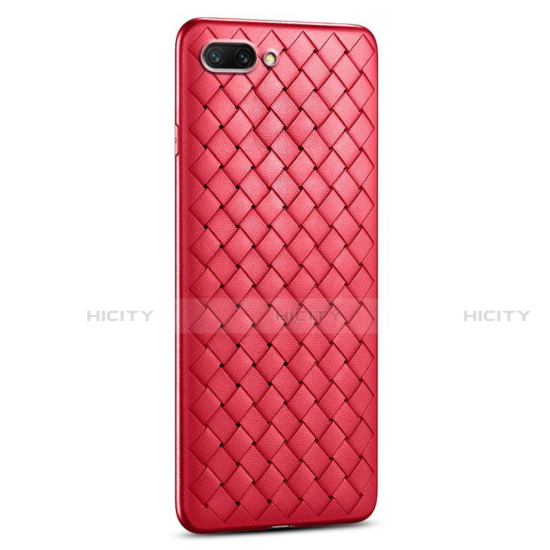 Coque Silicone Gel Motif Cuir Housse Etui S03 pour Oppo A12e Rouge Plus