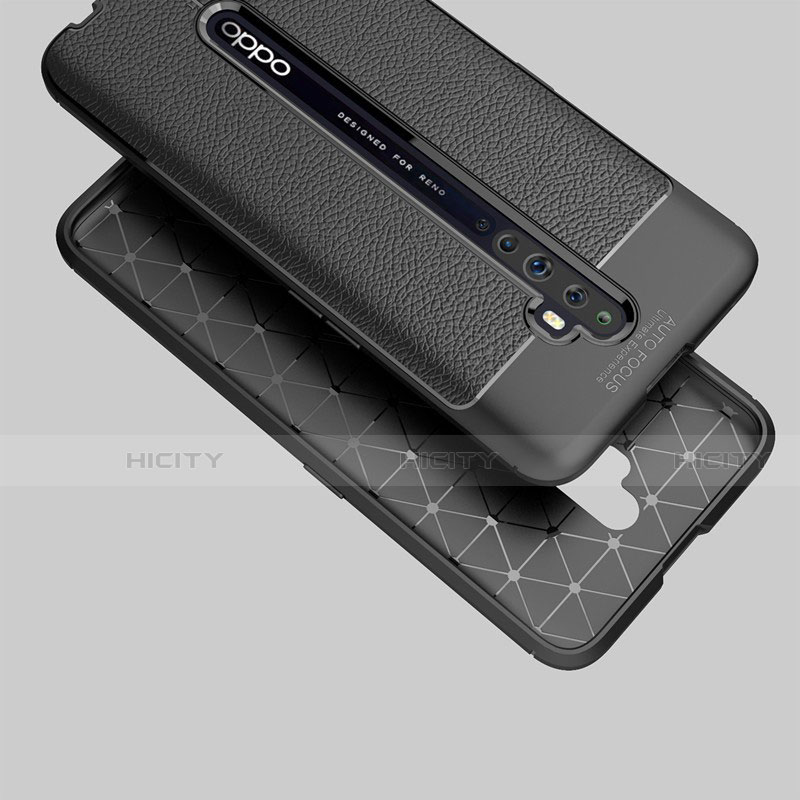 Coque Silicone Gel Motif Cuir Housse Etui S03 pour Oppo Reno2 Z Plus