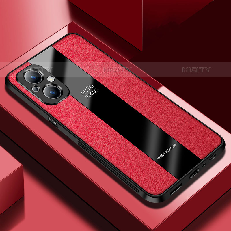 Coque Silicone Gel Motif Cuir Housse Etui S03 pour Oppo Reno7 Lite 5G Rouge Plus