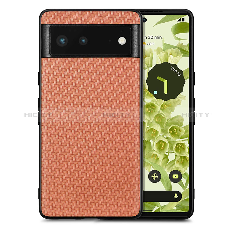 Coque Silicone Gel Motif Cuir Housse Etui S03D pour Google Pixel 6 5G Plus