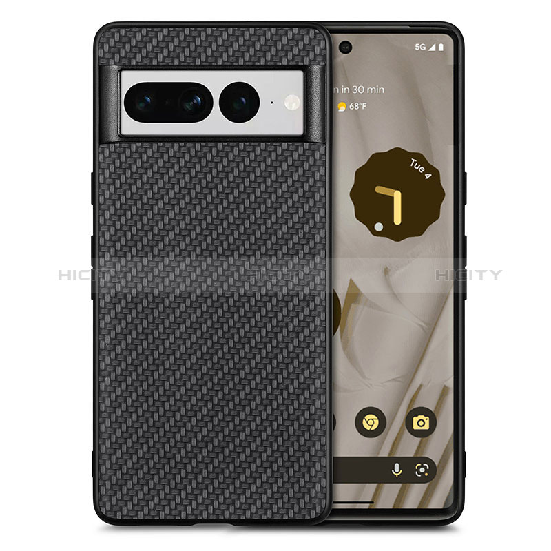 Coque Silicone Gel Motif Cuir Housse Etui S03D pour Google Pixel 7 Pro 5G Plus