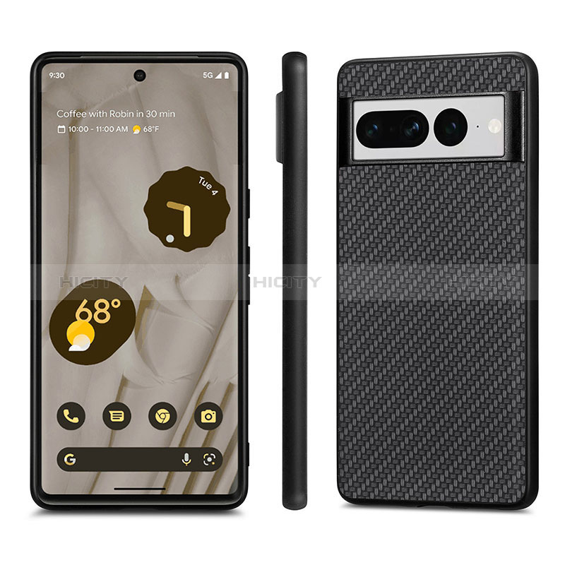 Coque Silicone Gel Motif Cuir Housse Etui S03D pour Google Pixel 7 Pro 5G Plus