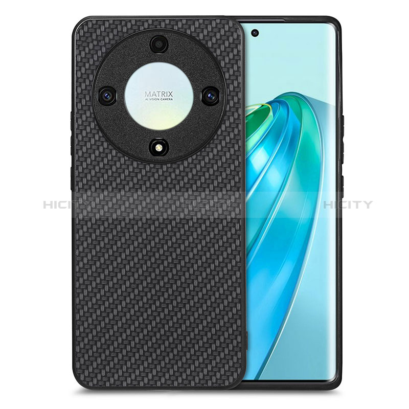 Coque Silicone Gel Motif Cuir Housse Etui S03D pour Huawei Honor X9a 5G Noir Plus