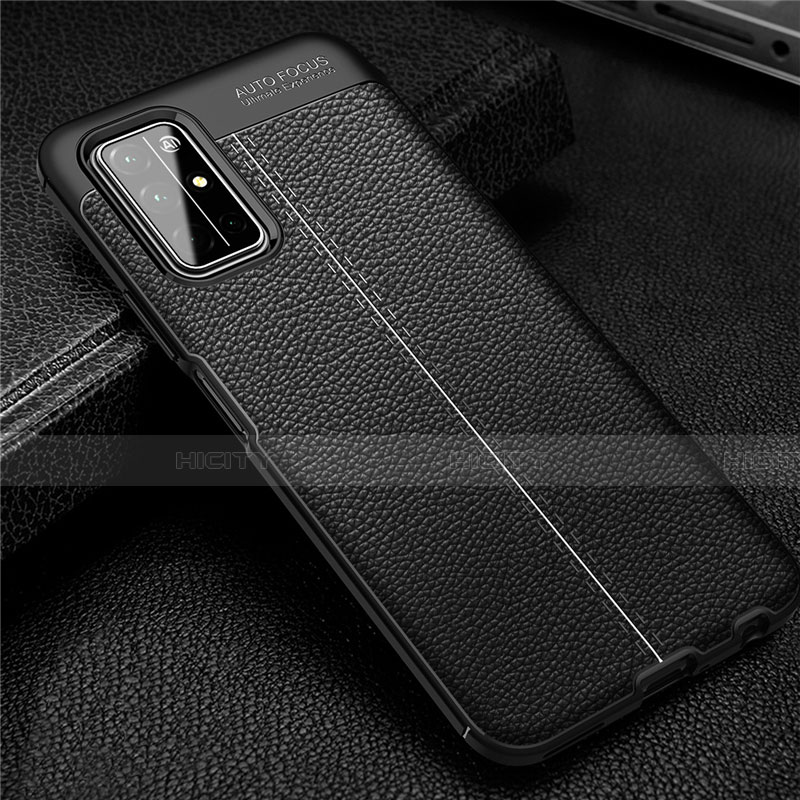 Coque Silicone Gel Motif Cuir Housse Etui S04 pour Huawei Honor 30S Noir Plus